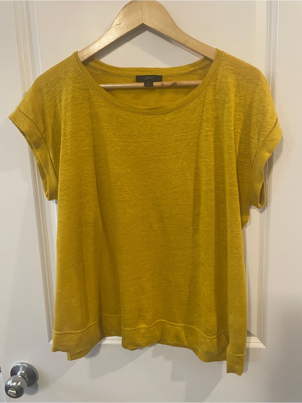 J. Crew Ochre Short-Sleeve Linen Crewneck Tee